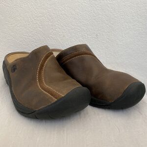 Keen Leather Slides Women's Brown Slip-on Mules Casual Comfort Shoes Sz 7